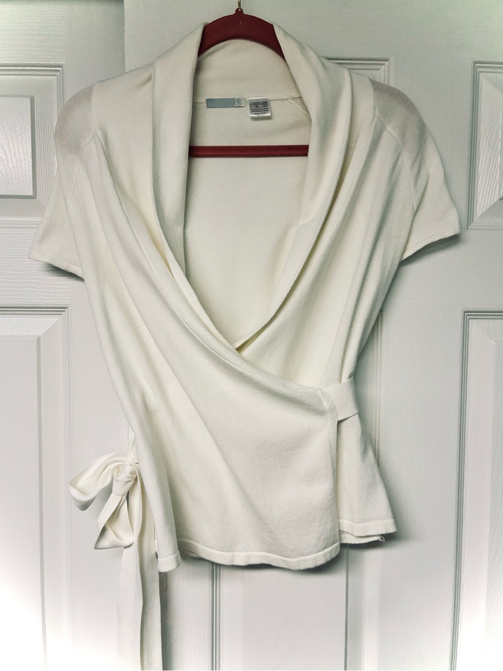 La Redoute Wrap Sweater, Short Sleeved, Ivory white, Size 6/8*